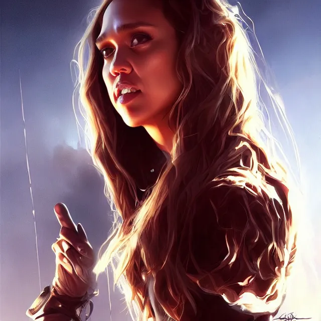 Image similar to the thing jessica alba john carpenter by stanley artgerm lau, wlop, rossdraws, frank frazetta, andrei riabovitchev, marc simonetti