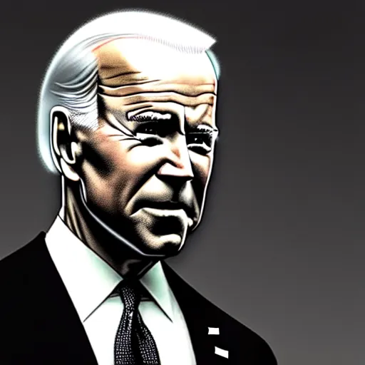 Image similar to Joe Biden looking sinister, by Tsutomu Nihei, highly detailed