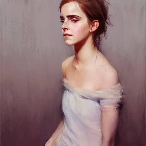 Image similar to emma watson by Richard Schmid by Jeremy Lipking by moebius by atey ghailan