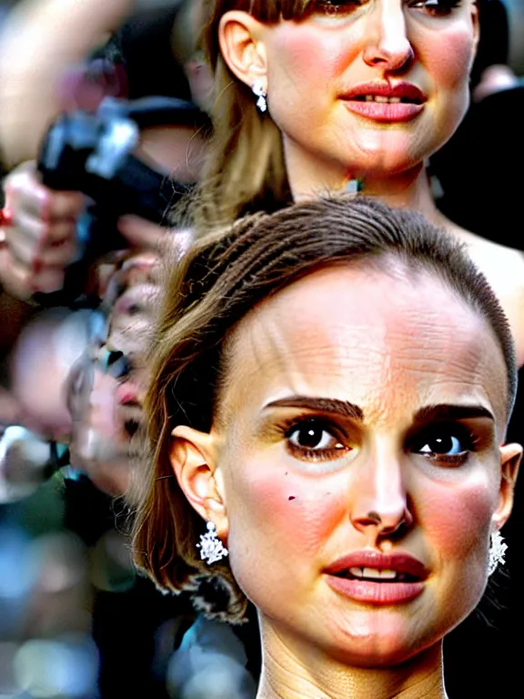 Image similar to hyperdetailed close shot of natalie portman, winds of winter, with ripped crop t - shirt, fine - face, pretty face