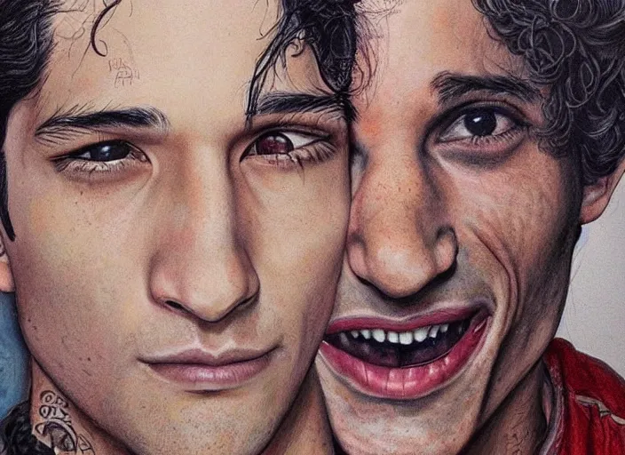 Prompt: a highly detailed terrifying portrait of tyler posey, james gurney, james jean