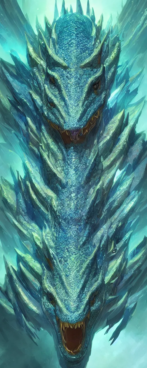 Prompt: curious dragon head with scales, blue and green, highly detailed, digital painting, artstation, concept art, sharp focus, cinematic lighting, illustration, art by artgerm and greg rutkowski