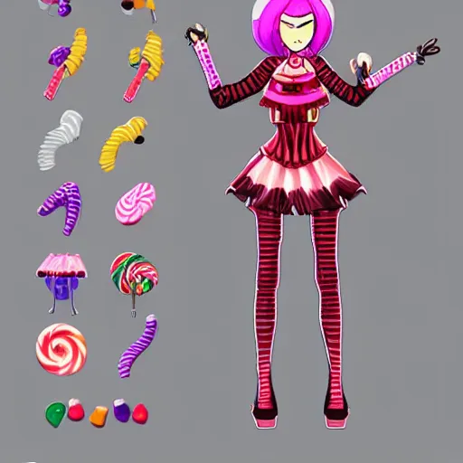 Image similar to candypunk character design