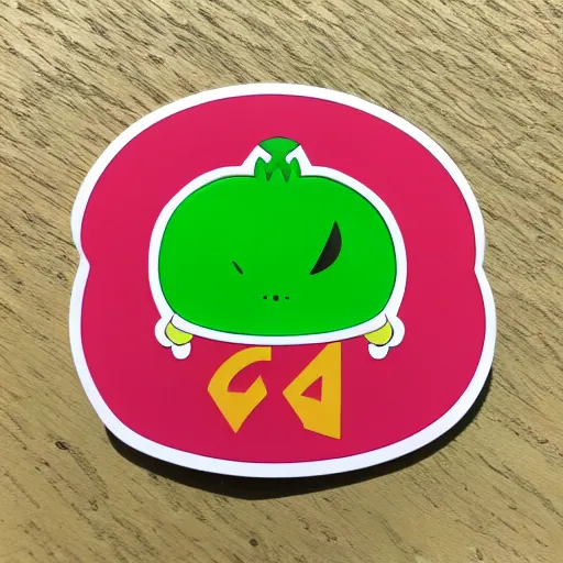 Image similar to symmetrical die cut sticker, yoshi from yoshi's island