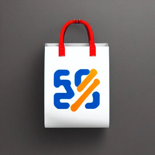 Image similar to logotype design for disposable plastic bag company called wang that represents high quality and efficiency, vector and 3 d, modern, fresh cool colors, trending on behance