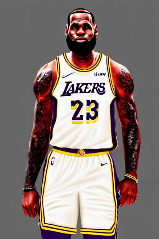 Image similar to full body portrait of the dictator of the los angeles lakers, lebron james 1 8 8 9, in full military garb, oil on canvas by william sidney mount, trending on artstation