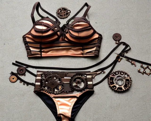 Image similar to modular steampunk bikini mechanism