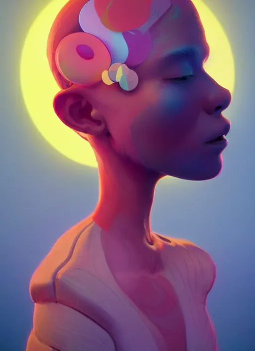 Image similar to colourful caricature - 3 d vfx art - of the sun, art style by james jean & hsiao - ron cheng, character concept art, unreal engine render, digital illustration, sharp, intricate detail, volumetric light, ray tracing, soft light, symmetric, pinterest, artstation, behance,