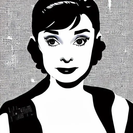 Image similar to portrait of audrey hepburn as a robot highly detailed digital painting art station cyberpunk