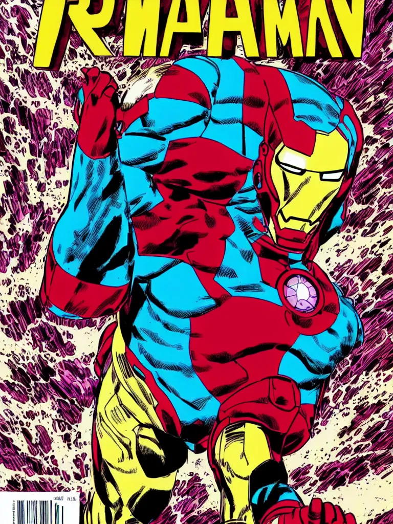 Image similar to iron man, art by dave gibbons