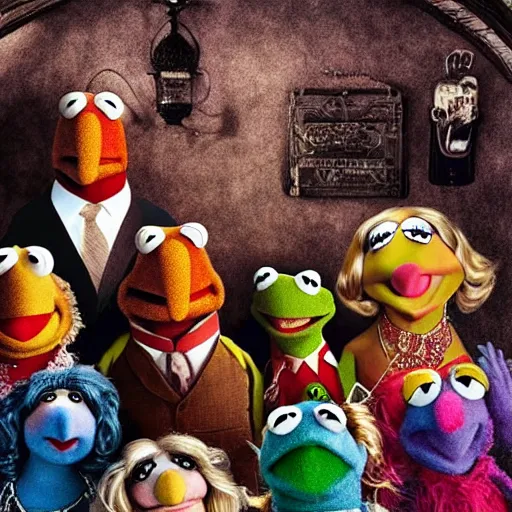 Prompt: the muppets from hell, artstation hall of fame gallery, editors choice, #1 digital painting of all time, most beautiful image ever created, emotionally evocative, greatest art ever made, lifetime achievement magnum opus masterpiece, the most amazing breathtaking image with the deepest message ever painted, a thing of beauty beyond imagination or words, 4k, highly detailed, cinematic lighting