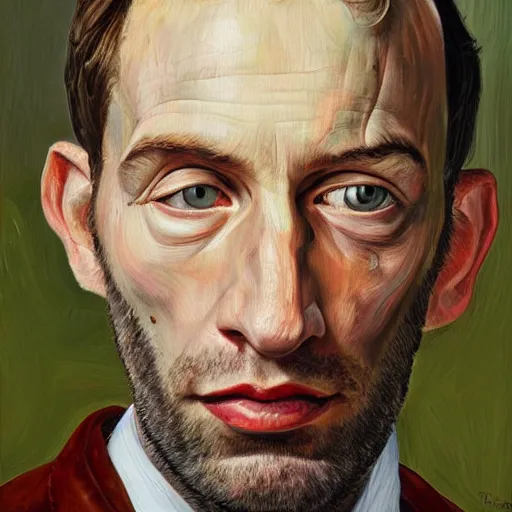 Image similar to high quality high detail painting by lucian freud, hd, portrait of thom york