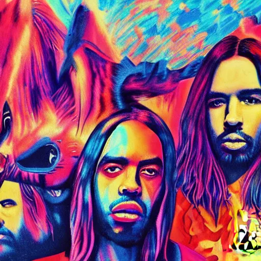 Prompt: Tame-Impala painting by Thomas-Montacellinio