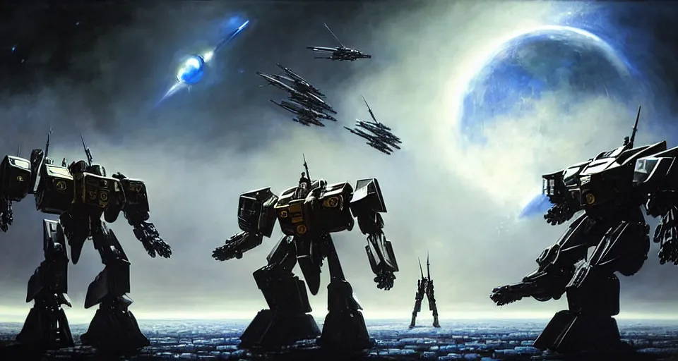 Image similar to hyper realistic sci - fi matte concept art painting of epic cinematic battle between michael bay transformer mecha fighting on the moon, guns, missiles, explosions, beautiful details, strong composition painted by kim jung guweta studio rutkowski, james gurney and greg rutkowski, and lucasfilm, smooth, intricate, detailed, sharp focus, cinematic