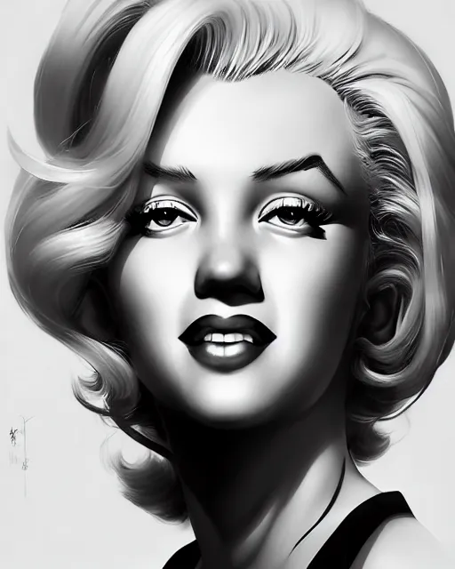 Image similar to anime portrait of Marilyn Monroe by Stanley Artgerm Lau, WLOP, Rossdraws, James Jean, Andrei Riabovitchev, Marc Simonetti, and Sakimichan, trending on artstation