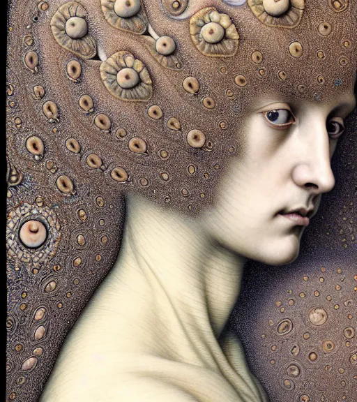 Prompt: detailed realistic beautiful tulip goddess face portrait by jean delville, gustave dore, iris van herpen and marco mazzoni, art forms of nature by ernst haeckel, art nouveau, symbolist, visionary, gothic, neo - gothic, pre - raphaelite, fractal lace, intricate alien botanicals, ai biodiversity, surreality, hyperdetailed ultrasharp octane render