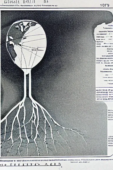 Image similar to A vintage scientific illustration from the 1970s of the Earth as a human face