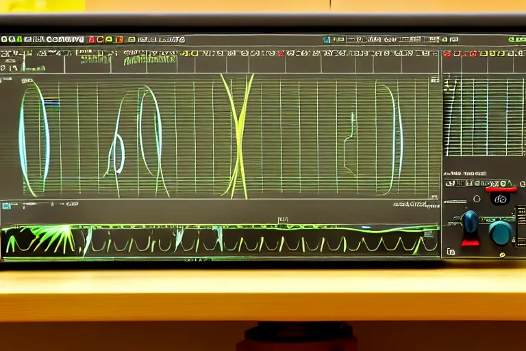 Image similar to an oscilloscope shaking a sound wave, wiggling a weasel, a stoat sinusoid spectacle : the wiggle and the wave