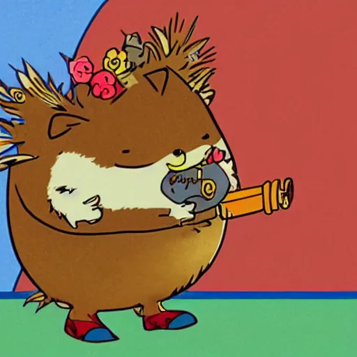 Image similar to a hedgehog character from a richard scarry book