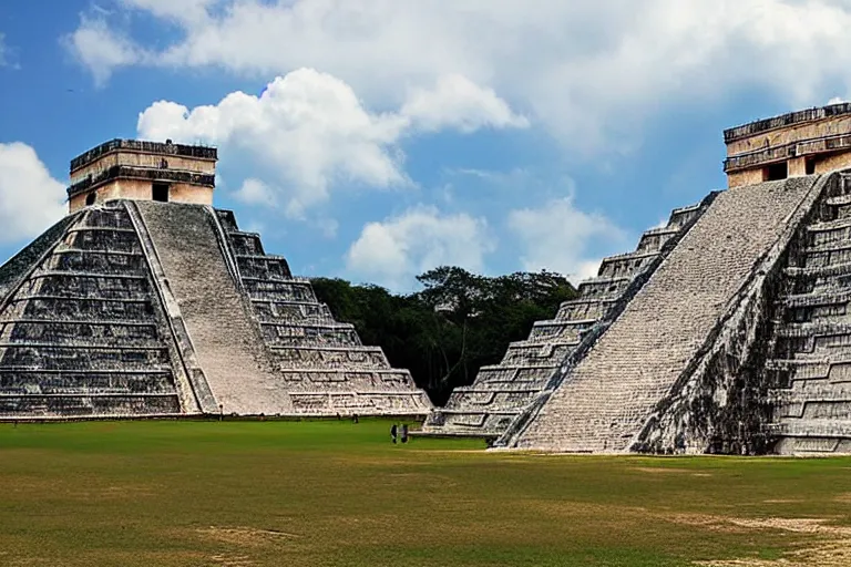 Prompt: holiday photo of Chichen Itza in the future