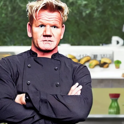 Prompt: Gordon Ramsay is a Spam Calzone