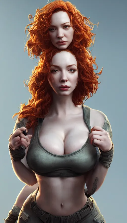 Prompt: Christina Hendricks, perfectly-centered-photograph of Christina Hendricks, sweaty, dynamic action pose, insane detail, intricate, highly detailed, Zeiss Lens, DSLR photography, artstation, realism, smooth, sharp focus, Unreal Engine 5, Octane Render, Redshift, 8K