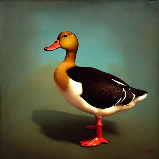 Image similar to a duck on the prowl oil painting ray caesar