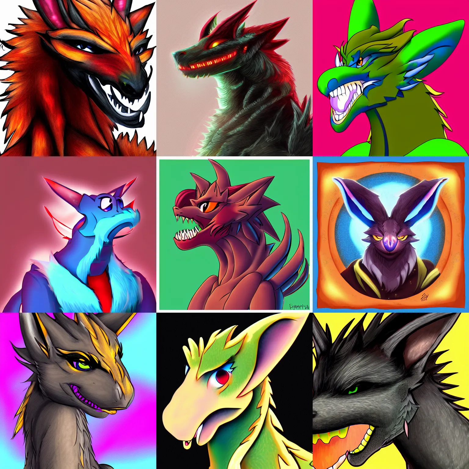 Prompt: furry art, male anthro dragon profile picture, commission on furaffinity, high quality digital art, vibrant colors