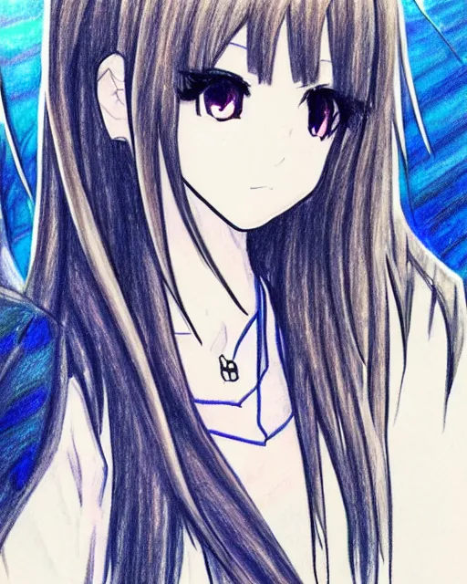 Prompt: awesome drawing of a beautiful girl with signature text jet, anime style