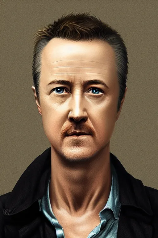 Prompt: edward norton's face is a boiled egg, highly detailed, dramatic lighting, concept art by caravaggio and greg rutkowski and artgerm