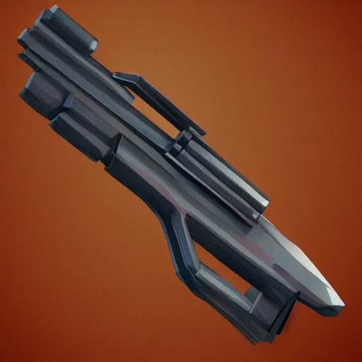 Image similar to double barrel shotgun, low poly artstation