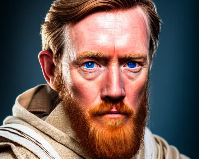 Prompt: 5 5 mm portrait photo of real life obi wan kenobi as a british jerk. highly detailed 8 k. ultra real. soft light. nikon d 8 5 0.