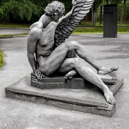 Image similar to male fallen angel monument