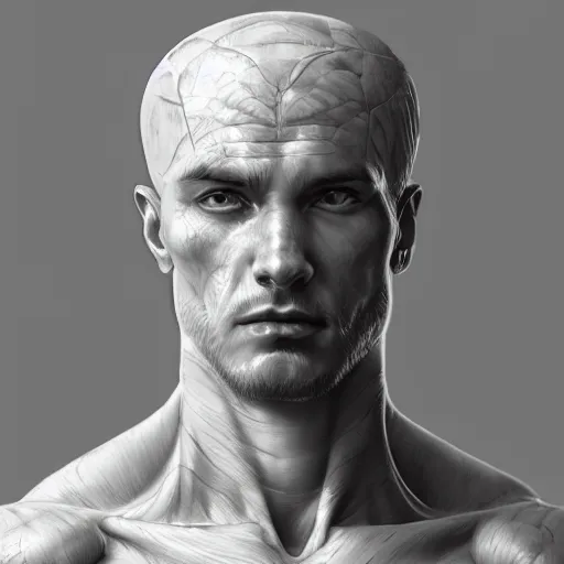 Image similar to a portrait of a man made entirely of marble, D&D, fantasy, elegant, hopeful, muscular, highly detailed, digital painting, artstation, concept art, smooth, sharp focus, illustration