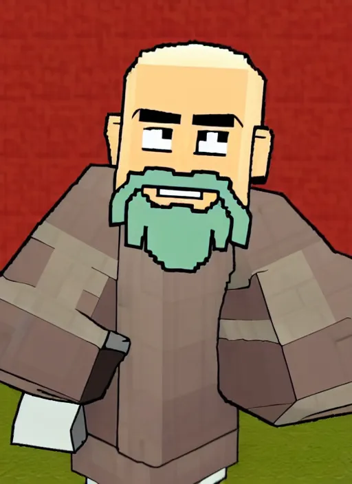 Image similar to uncle iroh in minecraft