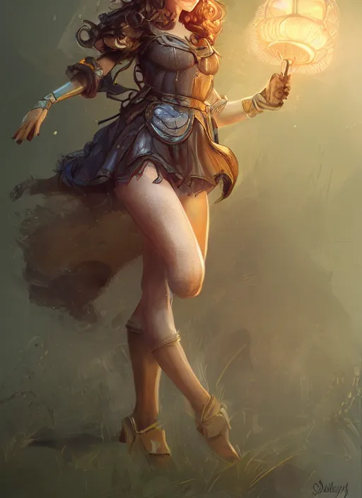 Image similar to beautiful female Dorothy gale, full body character concept, armor, super powers, fantasy, intricate, elegant, highly detailed, digital painting, artstation, concept art, shining, sharp focus, illustration, art by stanley lau