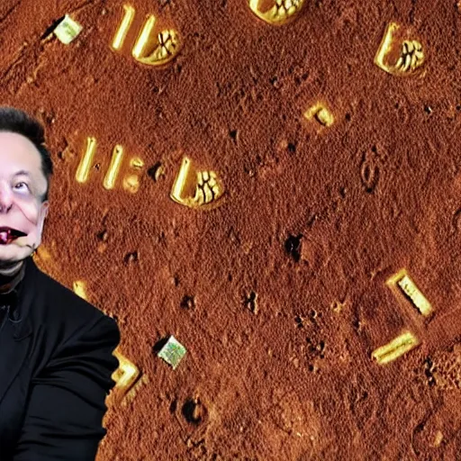 Image similar to Elon musk on the Mars Dollar bill