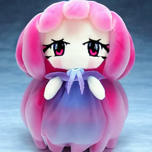 Prompt: cute fumo plush of a jellyfishgirl, jellyfish, anime girl, fumo