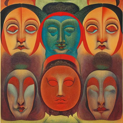 Image similar to floral face portrait by leonetto cappiello and wojciech siudmak and ernst fuchs, anni albers, oil on canvas