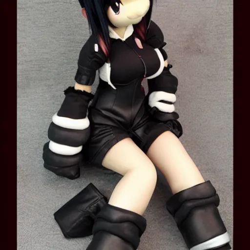 Prompt: cute fumo plush of tifa from final fantasy 7