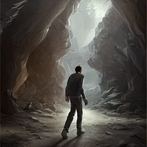 Prompt: a man walking into the portal, concept art, illustration, highly detailed, artwork, cinematic, hyper realistic, art station,