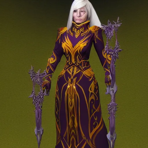 Image similar to Realistic Female human warlock from World of Warcraft, Highly Detailed, full body shot