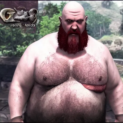 Image similar to obese kratos