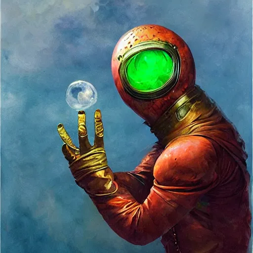 Image similar to Mysterio, artwork by Esao Andrews,