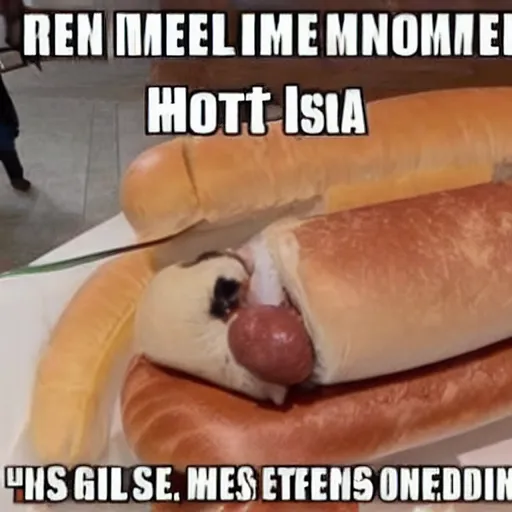 Image similar to meme with elon musk about hotdogs