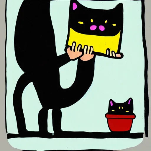 Image similar to cute cat playing by jean jullien