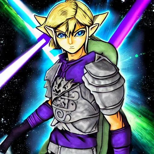 Image similar to fierce deity link fighting majora's mask in the style of kentaro miura