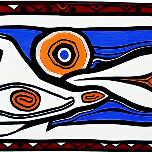 Image similar to whale in style of haida gwaii, pacific northwest coast, native american art, clean