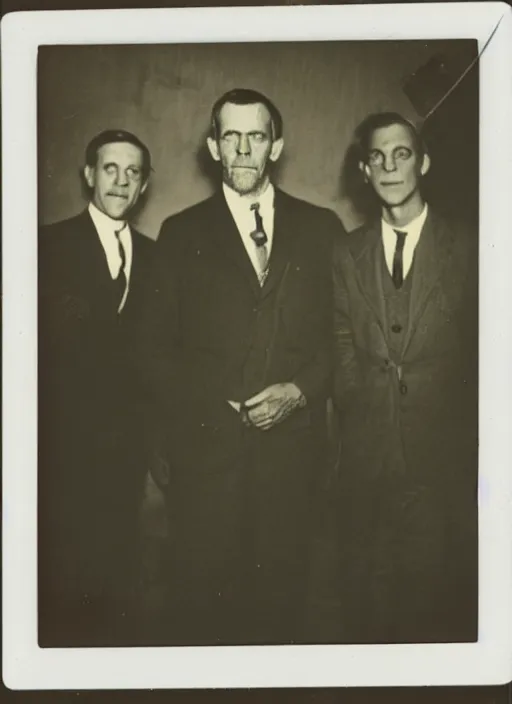 Prompt: an old polaroid photo from 1 9 2 0 of hugh laurie as a doctor, stands surrounded by doctors blackout around the edges, scratches, grain, sharp, photo, 4 k