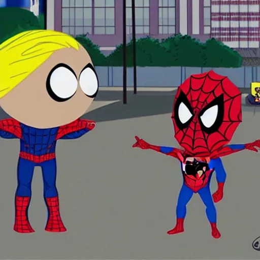 Prompt: spider-man in south park